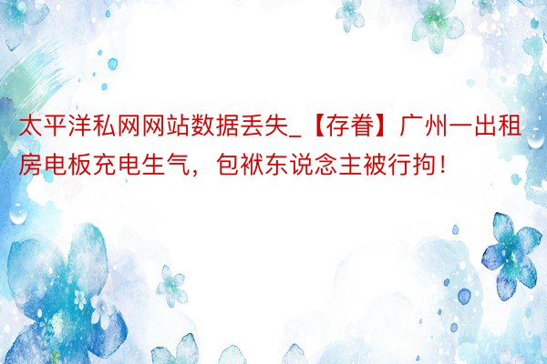 太平洋私网网站数据丢失_【存眷】广州一出租房电板充电生气，包袱东说念主被行拘！